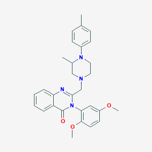 molecular formula C29H32N4O3 B289222 3-(2,5-dimethoxyphenyl)-2-{[3-methyl-4-(4-methylphenyl)-1-piperazinyl]methyl}-4(3H)-quinazolinone 