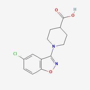 molecular formula C13H13ClN2O3 B2892225 1-(5-Chloro-1,2-benzoxazol-3-yl)piperidine-4-carboxylic acid CAS No. 1820741-63-6