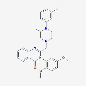 molecular formula C29H32N4O3 B289223 3-(2,5-dimethoxyphenyl)-2-{[3-methyl-4-(3-methylphenyl)-1-piperazinyl]methyl}-4(3H)-quinazolinone 