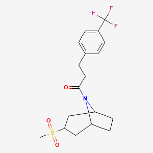 1-((1R,5S)-3-(methylsulfonyl)-8-azabicyclo[3.2.1]octan-8-yl)-3-(4-(trifluoromethyl)phenyl)propan-1-one