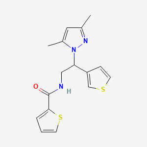 molecular formula C16H17N3OS2 B2892241 N-(2-(3,5-二甲基-1H-吡唑-1-基)-2-(噻吩-3-基)乙基)噻吩-2-羧酰胺 CAS No. 2034252-16-7