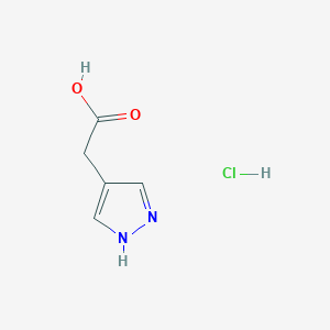 molecular formula C5H7ClN2O2 B2892247 (1H-Pyrazol-4-yl)-acetic acid hydrochloride CAS No. 1965310-29-5