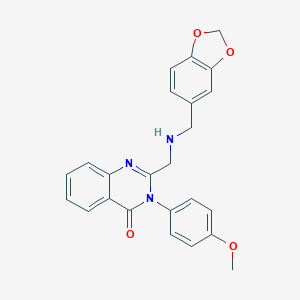 molecular formula C24H21N3O4 B289225 2-[(1,3-Benzodioxol-5-ylmethylamino)methyl]-3-(4-methoxyphenyl)quinazolin-4-one 