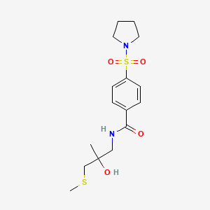 molecular formula C16H24N2O4S2 B2892251 N-(2-hydroxy-2-methyl-3-(methylthio)propyl)-4-(pyrrolidin-1-ylsulfonyl)benzamide CAS No. 1396675-06-1