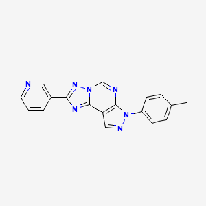 molecular formula C18H13N7 B2892253 2-(pyridin-3-yl)-7-(p-tolyl)-7H-pyrazolo[4,3-e][1,2,4]triazolo[1,5-c]pyrimidine CAS No. 900877-42-1