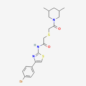 N-(4-(4-bromophenyl)thiazol-2-yl)-2-((2-(3,5-dimethylpiperidin-1-yl)-2-oxoethyl)thio)acetamide