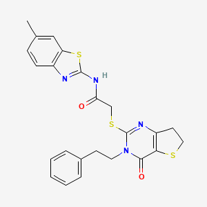 N-(6-methylbenzo[d]thiazol-2-yl)-2-((4-oxo-3-phenethyl-3,4,6,7-tetrahydrothieno[3,2-d]pyrimidin-2-yl)thio)acetamide