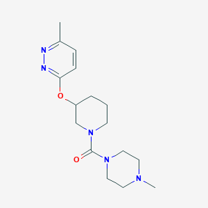 molecular formula C16H25N5O2 B2892269 (4-Methylpiperazin-1-yl)(3-((6-methylpyridazin-3-yl)oxy)piperidin-1-yl)methanone CAS No. 2034251-53-9