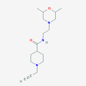 B2892274 N-[2-(2,6-dimethylmorpholin-4-yl)ethyl]-1-(prop-2-yn-1-yl)piperidine-4-carboxamide CAS No. 1281075-81-7
