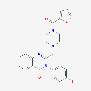 molecular formula C24H21FN4O3 B289228 3-(4-fluorophenyl)-2-{[4-(2-furoyl)-1-piperazinyl]methyl}-4(3H)-quinazolinone 