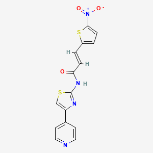 molecular formula C15H10N4O3S2 B2892284 (E)-3-(5-硝基噻吩-2-基)-N-(4-(吡啶-4-基)噻唑-2-基)丙烯酰胺 CAS No. 476641-95-9
