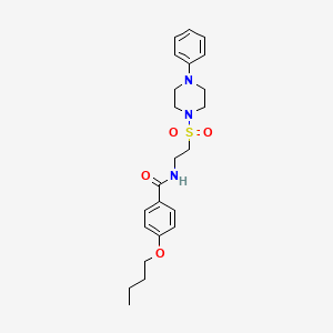 molecular formula C23H31N3O4S B2892293 4-丁氧基-N-(2-((4-苯基哌嗪-1-基)磺酰基)乙基)苯甲酰胺 CAS No. 897612-04-3