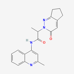 molecular formula C20H20N4O2 B2892303 N-(2-methylquinolin-4-yl)-2-(3-oxo-3,5,6,7-tetrahydro-2H-cyclopenta[c]pyridazin-2-yl)propanamide CAS No. 2097923-05-0