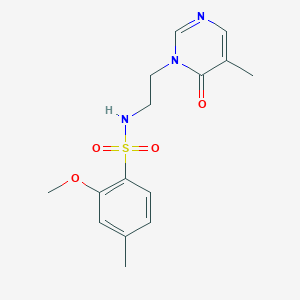 molecular formula C15H19N3O4S B2892309 2-甲氧基-4-甲基-N-(2-(5-甲基-6-氧代嘧啶-1(6H)-基)乙基)苯磺酰胺 CAS No. 1797587-02-0