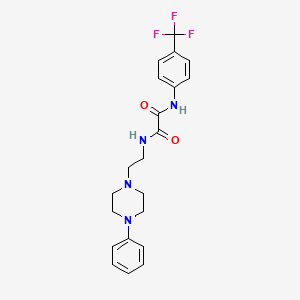 molecular formula C21H23F3N4O2 B2892310 N1-(2-(4-苯基哌嗪-1-基)乙基)-N2-(4-(三氟甲基)苯基)草酰胺 CAS No. 1049369-32-5