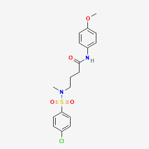 molecular formula C18H21ClN2O4S B2892313 4-[(4-chlorophenyl)sulfonyl-methylamino]-N-(4-methoxyphenyl)butanamide CAS No. 328015-49-2