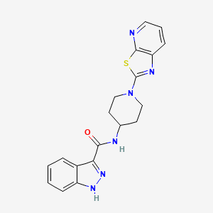 molecular formula C19H18N6OS B2892317 N-(1-(thiazolo[5,4-b]pyridin-2-yl)piperidin-4-yl)-1H-indazole-3-carboxamide CAS No. 2034541-04-1