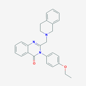 molecular formula C26H25N3O2 B289232 2-(3,4-dihydro-2(1H)-isoquinolinylmethyl)-3-(4-ethoxyphenyl)-4(3H)-quinazolinone 