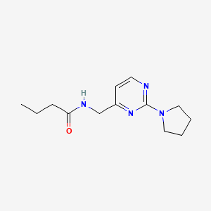 molecular formula C13H20N4O B2892322 N-((2-(吡咯烷-1-基)嘧啶-4-基)甲基)丁酰胺 CAS No. 1796994-09-6