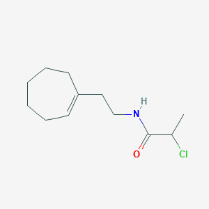 molecular formula C12H20ClNO B2892326 2-Chloro-N-[2-(cyclohepten-1-yl)ethyl]propanamide CAS No. 2411221-20-8