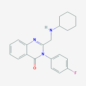 molecular formula C21H22FN3O B289233 2-[(cyclohexylamino)methyl]-3-(4-fluorophenyl)-4(3H)-quinazolinone 