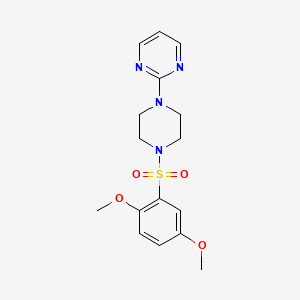 molecular formula C16H20N4O4S B2892330 2-{4-[(2,5-Dimethoxyphenyl)sulfonyl]piperazino}pyrimidine CAS No. 725215-07-6