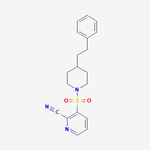 B2892332 3-[4-(2-Phenylethyl)piperidin-1-yl]sulfonylpyridine-2-carbonitrile CAS No. 2361678-51-3