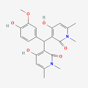 3,3'-((4-hydroxy-3-methoxyphenyl)methylene)bis(4-hydroxy-1,6-dimethylpyridin-2(1H)-one)