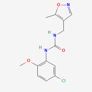 molecular formula C13H14ClN3O3 B2892342 1-(5-Chloro-2-methoxyphenyl)-3-((5-methylisoxazol-4-yl)methyl)urea CAS No. 2034338-45-7