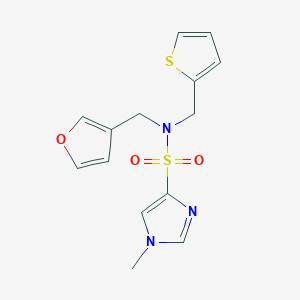 N-(furan-3-ylmethyl)-1-methyl-N-(thiophen-2-ylmethyl)-1H-imidazole-4-sulfonamide