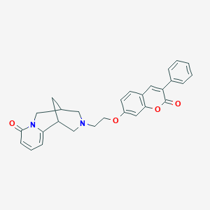 molecular formula C28H26N2O4 B2892345 3-(2-((2-oxo-3-phenyl-2H-chromen-7-yl)oxy)ethyl)-3,4,5,6-tetrahydro-1H-1,5-methanopyrido[1,2-a][1,5]diazocin-8(2H)-one CAS No. 1105215-60-8