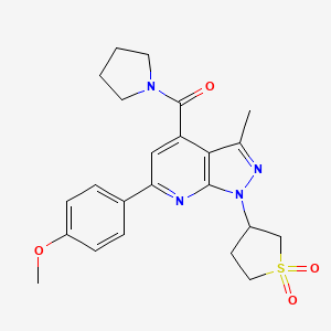 (1-(1,1-dioxidotetrahydrothiophen-3-yl)-6-(4-methoxyphenyl)-3-methyl-1H-pyrazolo[3,4-b]pyridin-4-yl)(pyrrolidin-1-yl)methanone