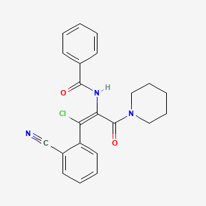 molecular formula C22H20ClN3O2 B2892363 (Z)-N-(1-Chloro-1-(2-cyanophenyl)-3-oxo-3-(piperidin-1-yl)prop-1-en-2-yl)benzamide CAS No. 1800044-75-0