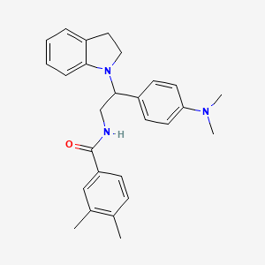 N-(2-(4-(dimethylamino)phenyl)-2-(indolin-1-yl)ethyl)-3,4-dimethylbenzamide