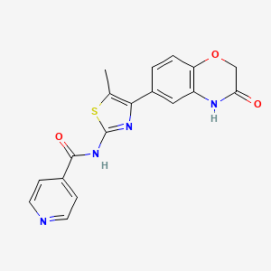 molecular formula C18H14N4O3S B2892368 N-[5-methyl-4-(3-oxo-4H-1,4-benzoxazin-6-yl)-1,3-thiazol-2-yl]pyridine-4-carboxamide CAS No. 942699-57-2