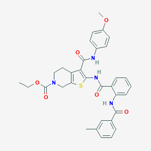 ethyl 3-[(4-methoxyanilino)carbonyl]-2-({2-[(3-methylbenzoyl)amino]benzoyl}amino)-4,7-dihydrothieno[2,3-c]pyridine-6(5H)-carboxylate