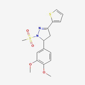 5-(3,4-dimethoxyphenyl)-1-(methylsulfonyl)-3-(thiophen-2-yl)-4,5-dihydro-1H-pyrazole