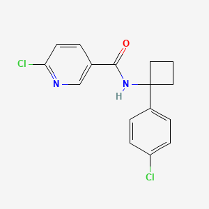 6-chloro-N-[1-(4-chlorophenyl)cyclobutyl]pyridine-3-carboxamide