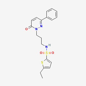 molecular formula C19H21N3O3S2 B2892379 5-ethyl-N-(3-(6-oxo-3-phenylpyridazin-1(6H)-yl)propyl)thiophene-2-sulfonamide CAS No. 1021056-68-7