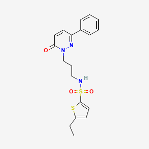 molecular formula C19H21N3O3S2 B2892379 5-乙基-N-(3-(6-氧代-3-苯基吡哒嗪-1(6H)-基)丙基)噻吩-2-磺酰胺 CAS No. 1021056-68-7