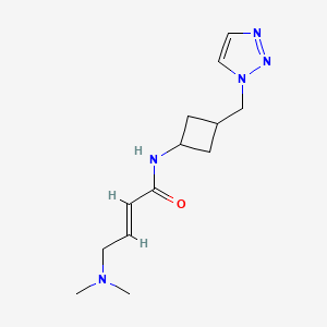 (E)-4-(Dimethylamino)-N-[3-(triazol-1-ylmethyl)cyclobutyl]but-2-enamide