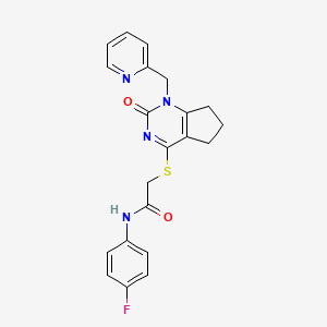 N-(4-fluorophenyl)-2-((2-oxo-1-(pyridin-2-ylmethyl)-2,5,6,7-tetrahydro-1H-cyclopenta[d]pyrimidin-4-yl)thio)acetamide