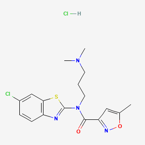 molecular formula C17H20Cl2N4O2S B2892395 N-(6-chlorobenzo[d]thiazol-2-yl)-N-(3-(dimethylamino)propyl)-5-methylisoxazole-3-carboxamide hydrochloride CAS No. 1329438-44-9