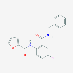 molecular formula C19H15IN2O3 B289240 N-[2-(benzylcarbamoyl)-4-iodophenyl]furan-2-carboxamide 