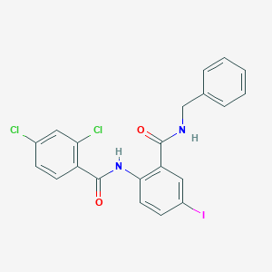 molecular formula C21H15Cl2IN2O2 B289242 N-{2-[(benzylamino)carbonyl]-4-iodophenyl}-2,4-dichlorobenzamide 