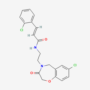 molecular formula C20H18Cl2N2O3 B2892420 (E)-N-(2-(7-chloro-3-oxo-2,3-dihydrobenzo[f][1,4]oxazepin-4(5H)-yl)ethyl)-3-(2-chlorophenyl)acrylamide CAS No. 1904610-88-3