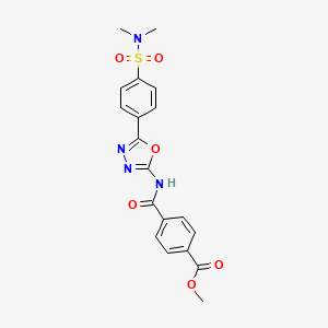 molecular formula C19H18N4O6S B2892423 methyl 4-((5-(4-(N,N-dimethylsulfamoyl)phenyl)-1,3,4-oxadiazol-2-yl)carbamoyl)benzoate CAS No. 1172252-81-1