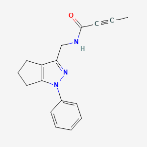 molecular formula C17H17N3O B2892429 N-[(1-Phenyl-5,6-dihydro-4H-cyclopenta[c]pyrazol-3-yl)methyl]but-2-ynamide CAS No. 2411270-98-7
