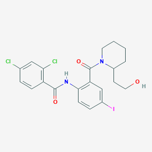 2,4-dichloro-N-(2-{[2-(2-hydroxyethyl)-1-piperidinyl]carbonyl}-4-iodophenyl)benzamide