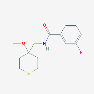 molecular formula C14H18FNO2S B2892430 3-fluoro-N-((4-methoxytetrahydro-2H-thiopyran-4-yl)methyl)benzamide CAS No. 2034332-56-2